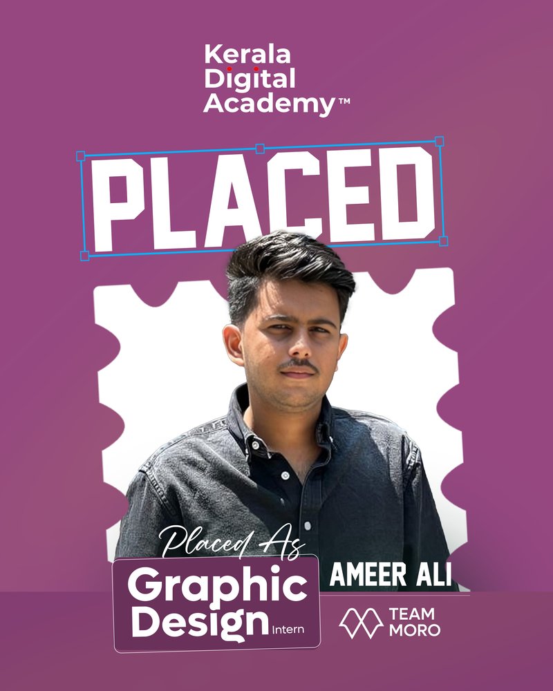 Ameer Ali, placed as Graphic Design Intern at Team Moro