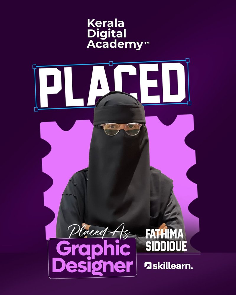 Fathima Siddique, placed as Graphic Designer at Skillearn