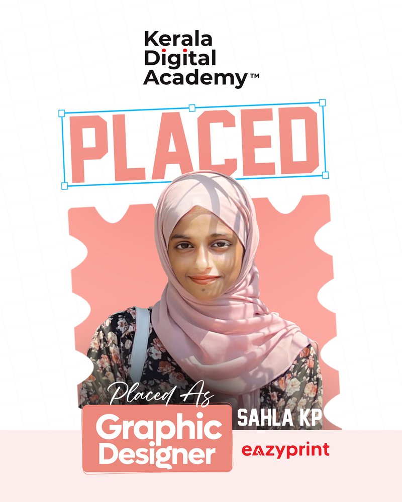 Sahla KP, placed as Graphic Designer at Eazyprint